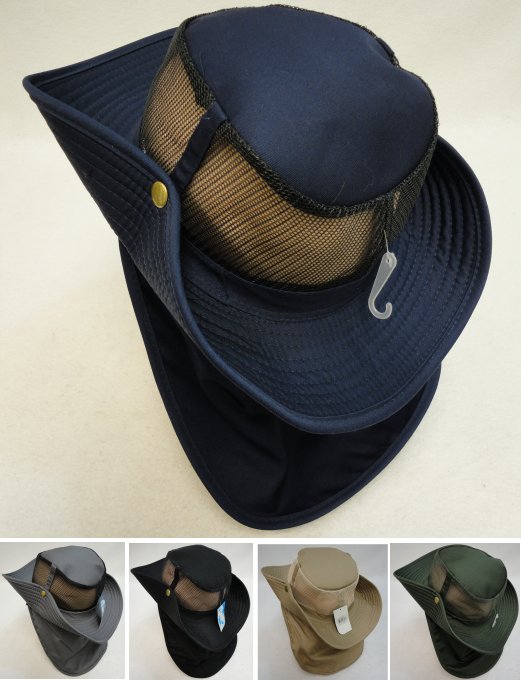 Cotton Boonie HAT with Cloth Flap [Mesh]